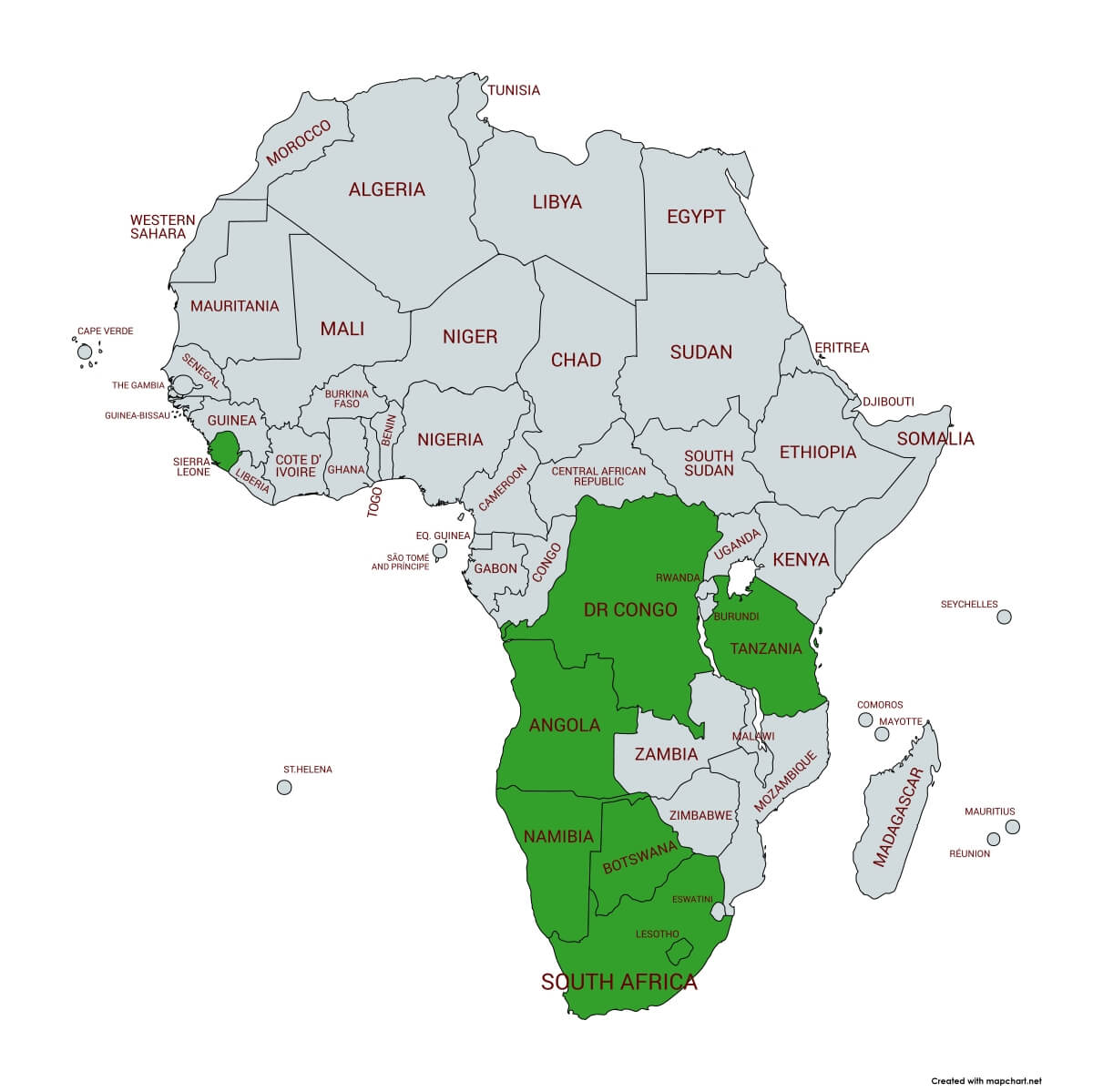 diamond mines in africa map